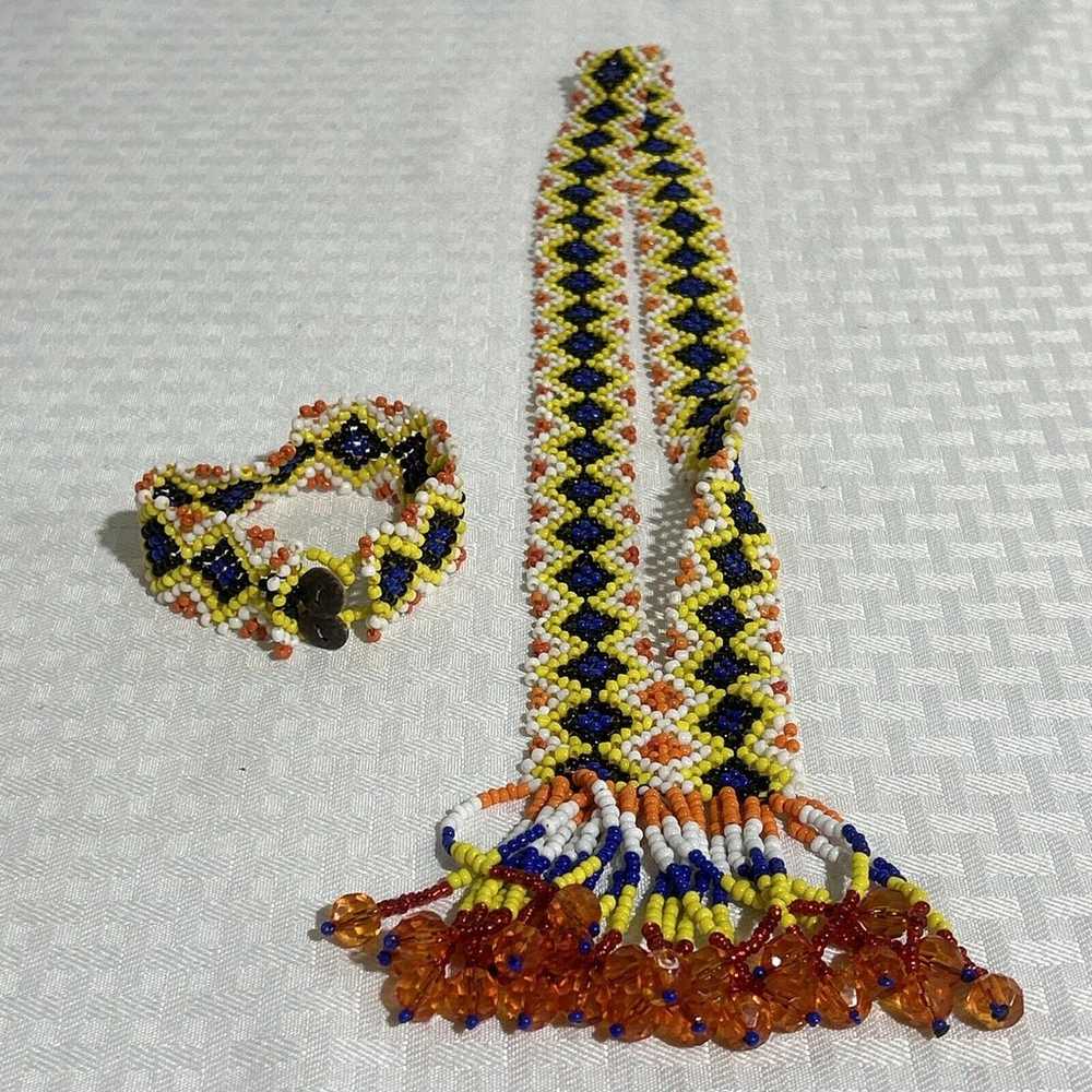 VTG Southwestern Yellow Orange WHITE BLUE Micro B… - image 1