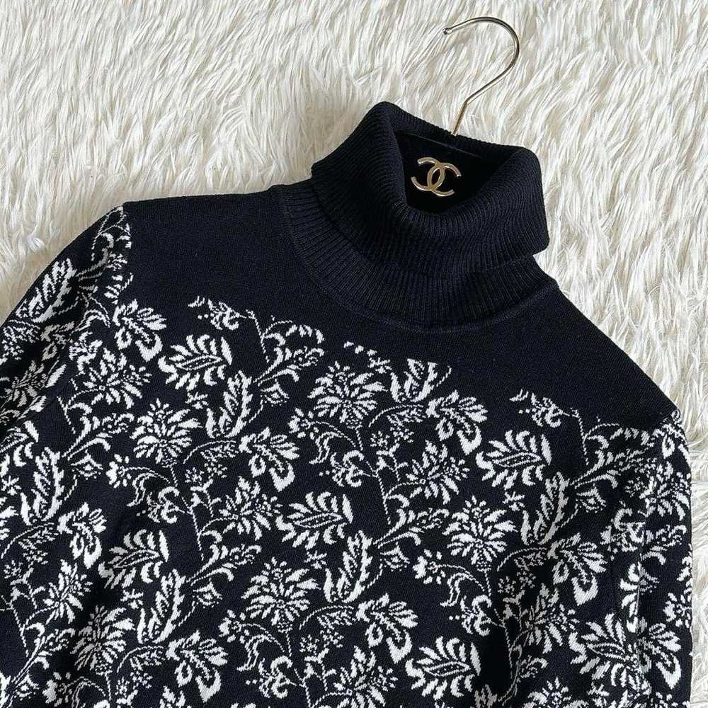 Super Beauty Floral Jacquard Turtleneck Knit Dress - image 4