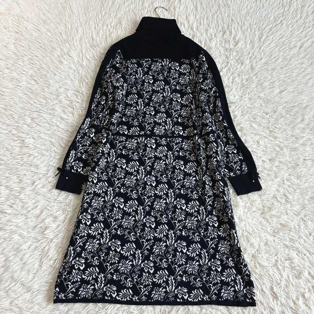 Super Beauty Floral Jacquard Turtleneck Knit Dress - image 7