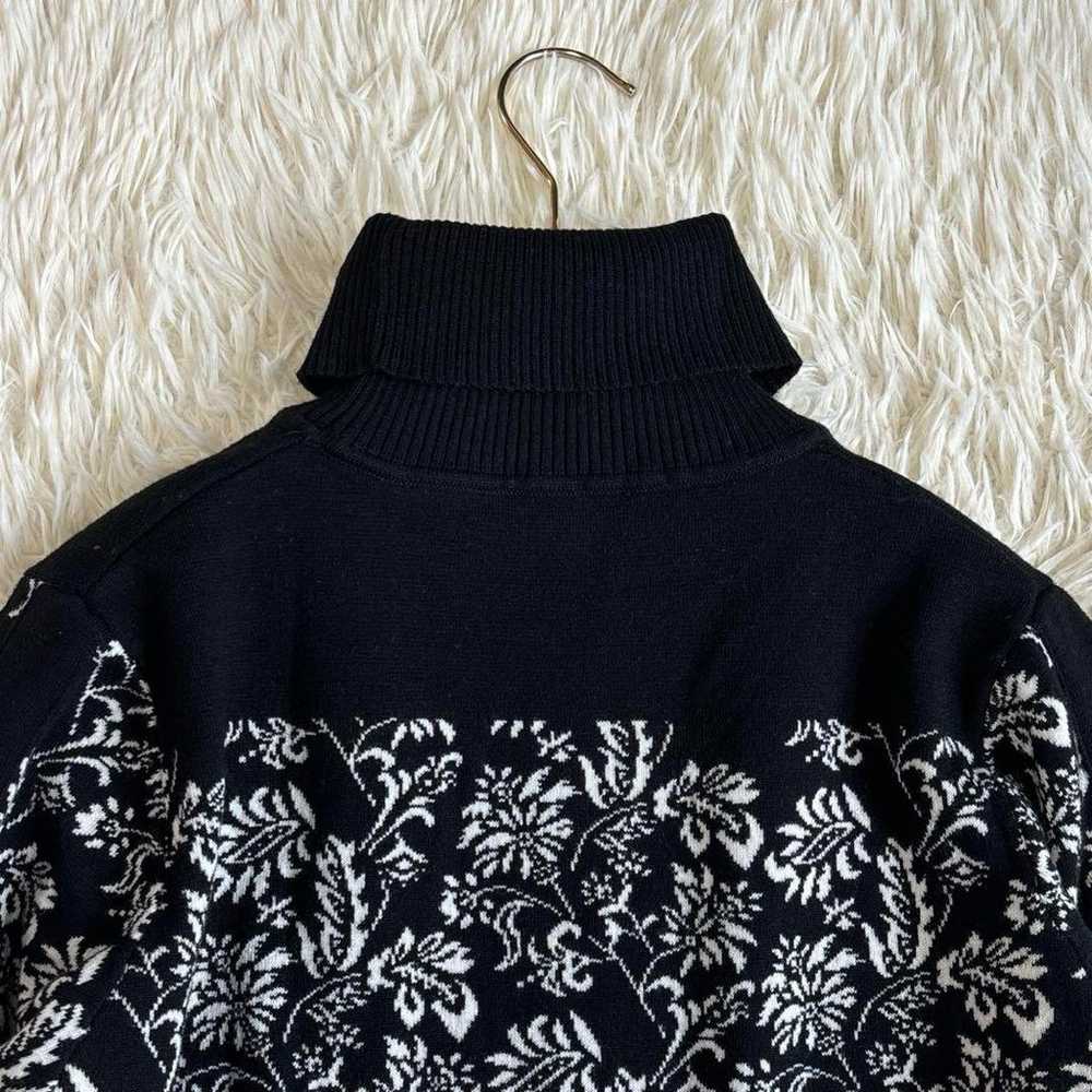 Super Beauty Floral Jacquard Turtleneck Knit Dress - image 8