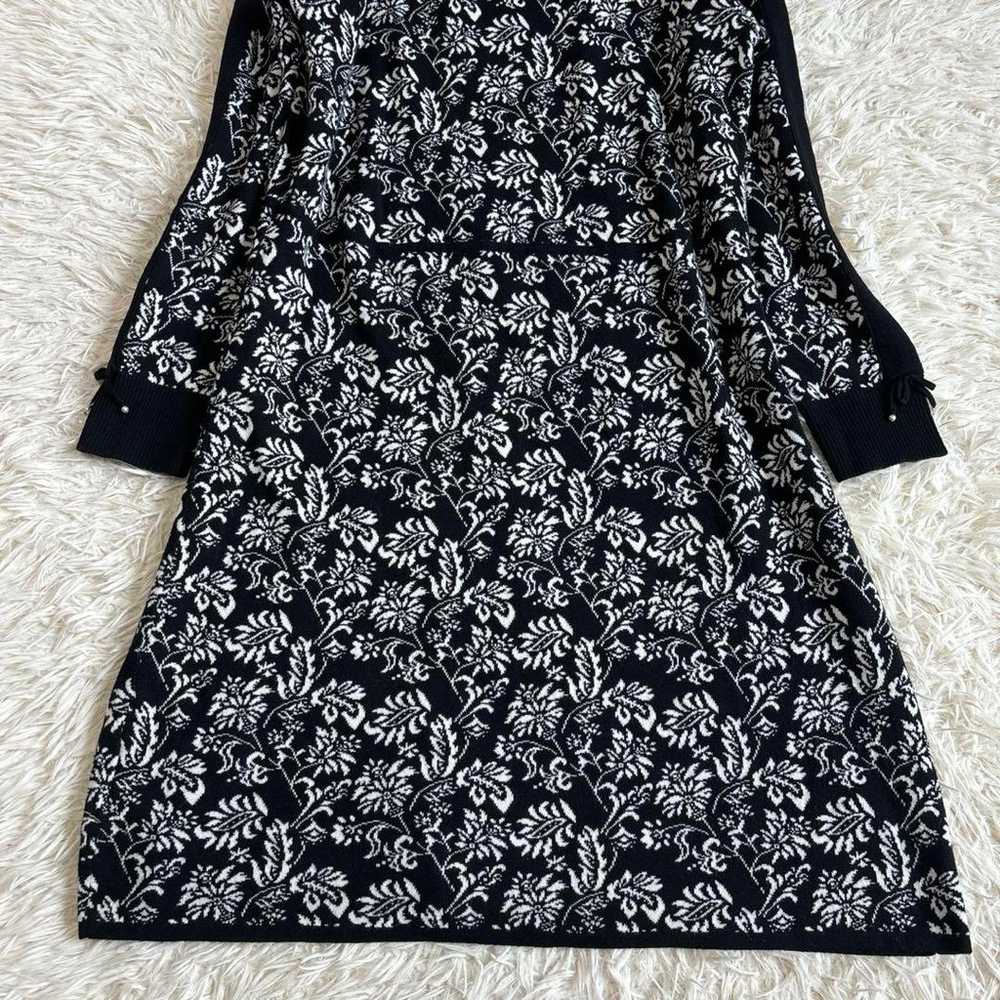 Super Beauty Floral Jacquard Turtleneck Knit Dress - image 9