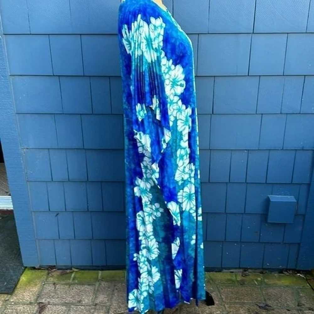 Maxi DressVintage 80’s pleated Hawaiian mumu dres… - image 10