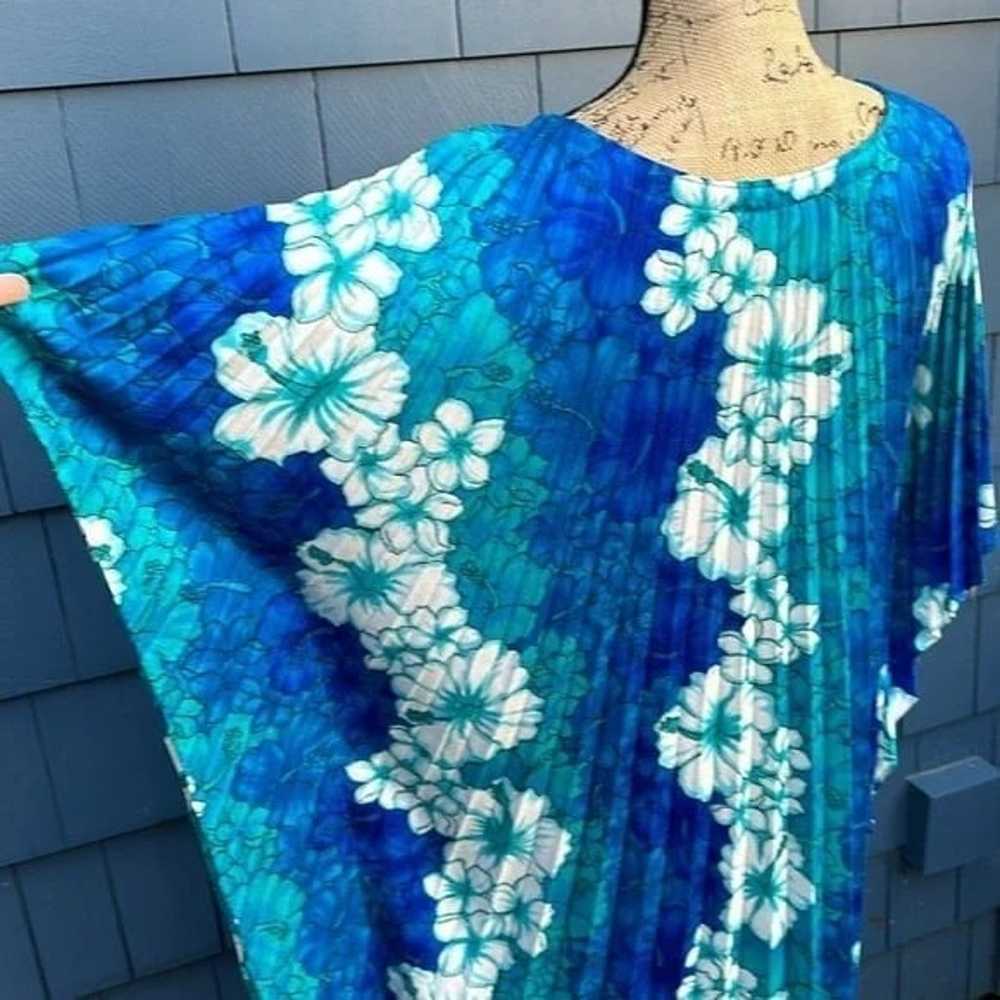 Maxi DressVintage 80’s pleated Hawaiian mumu dres… - image 2