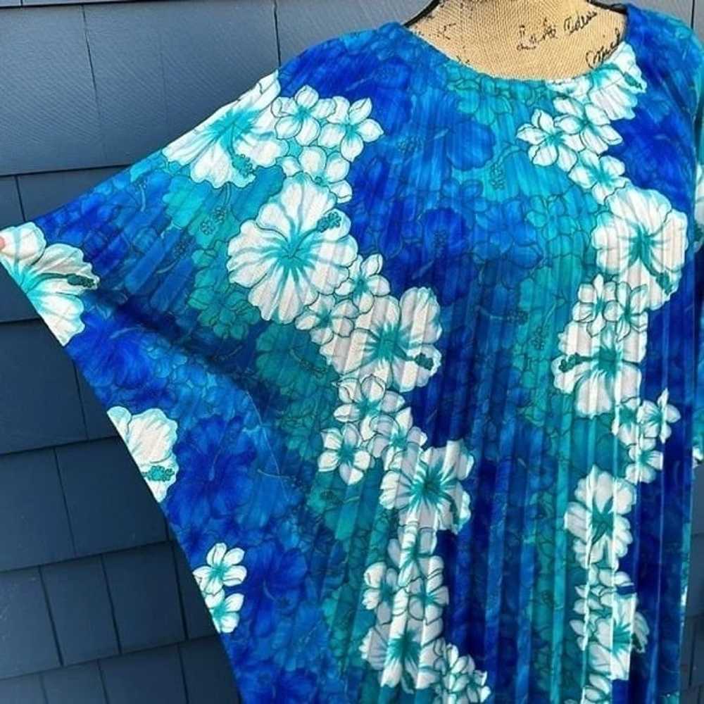 Maxi DressVintage 80’s pleated Hawaiian mumu dres… - image 7