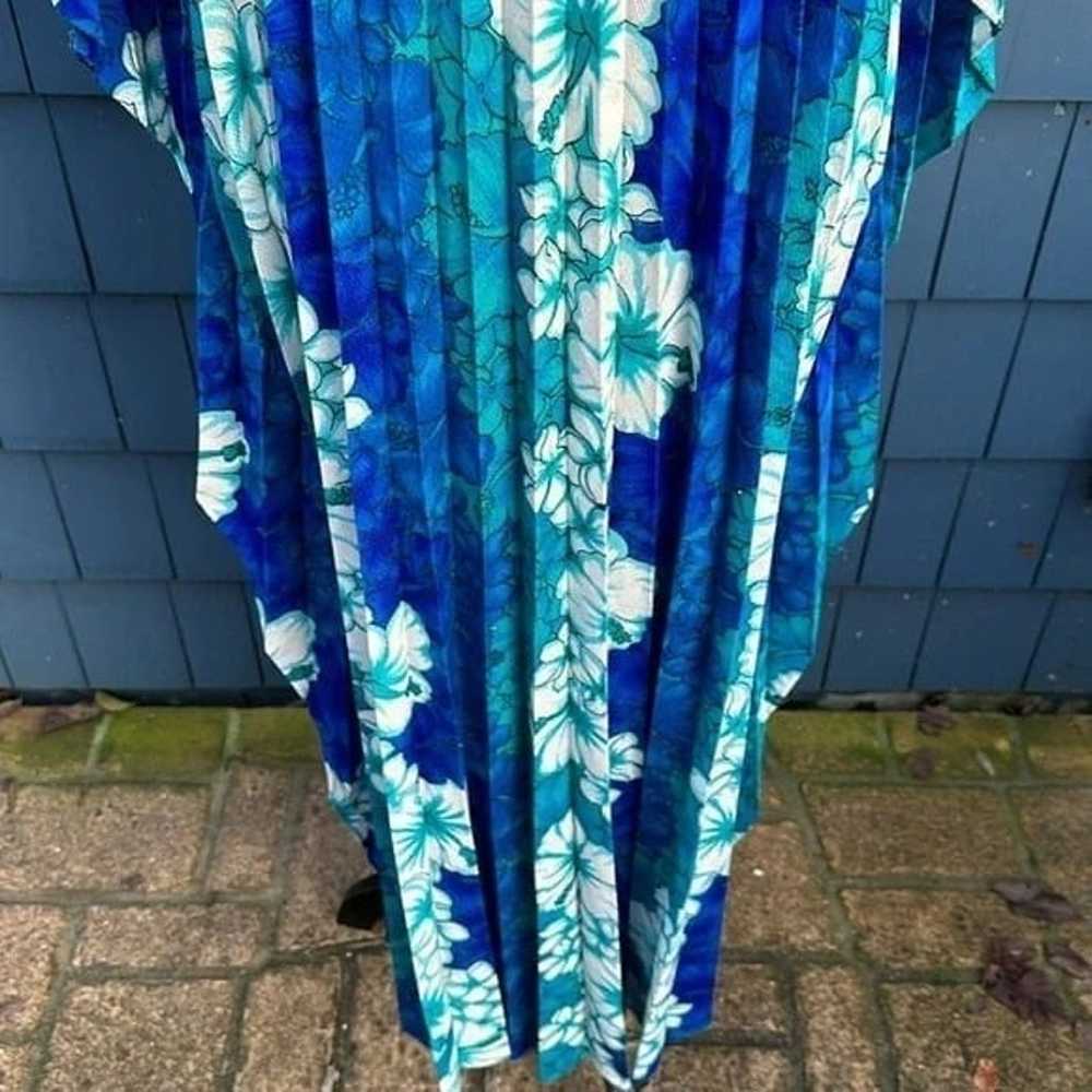 Maxi DressVintage 80’s pleated Hawaiian mumu dres… - image 9