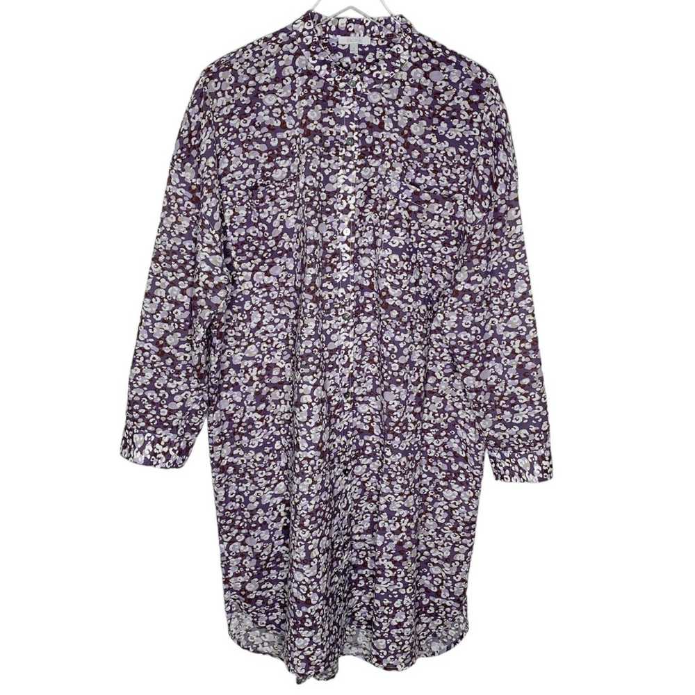 Johnny Was XL Calme Printed Big Shirt Dress Cadet… - image 1