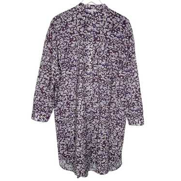 Johnny Was XL Calme Printed Big Shirt Dress Cadet… - image 1