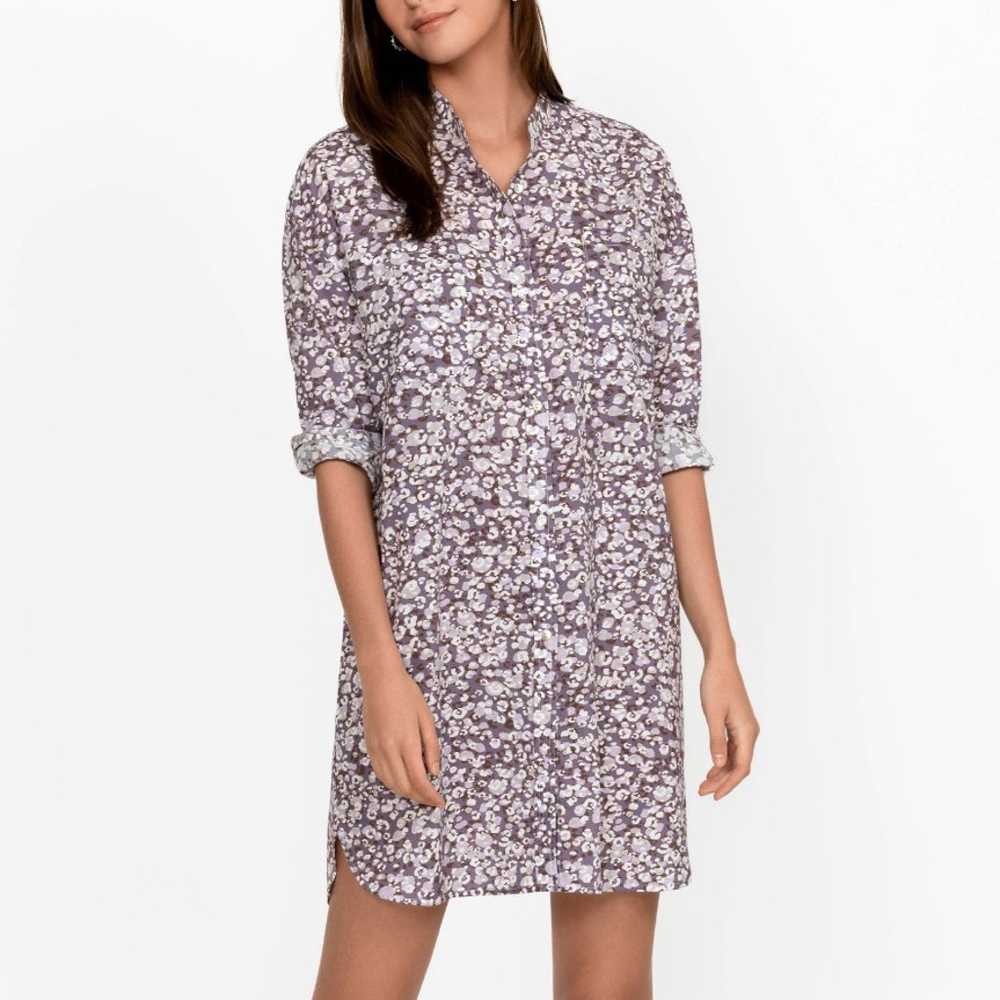 Johnny Was XL Calme Printed Big Shirt Dress Cadet… - image 8