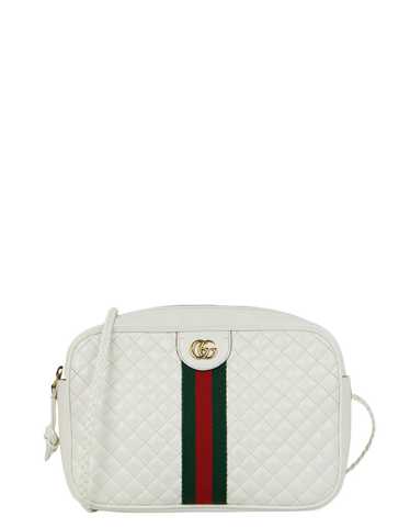 Gucci White Calfskin Web Trapuntata Small GG Shoul