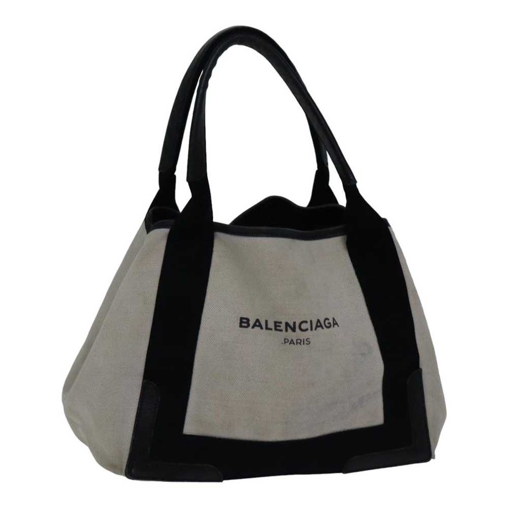 Balenciaga BALENCIAGA Hand Bag Canvas Beige Black… - image 1