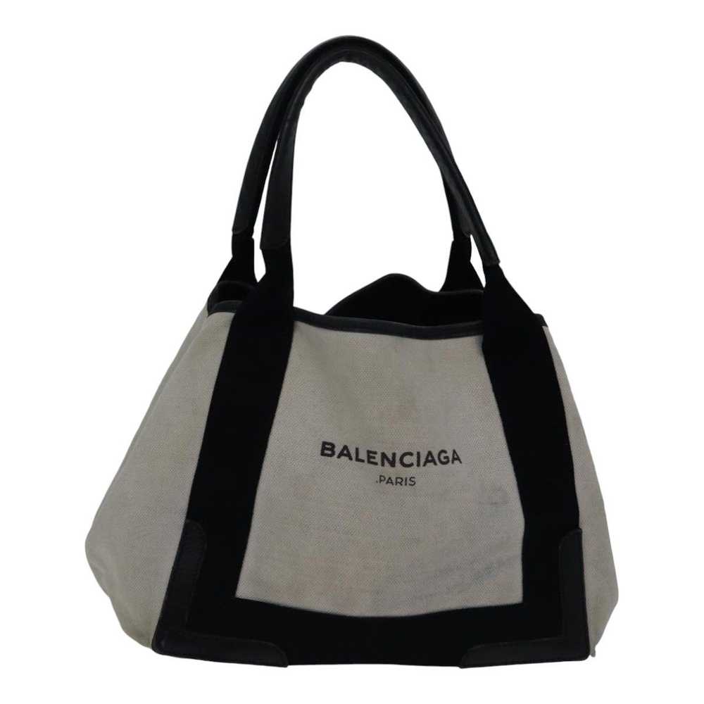 Balenciaga BALENCIAGA Hand Bag Canvas Beige Black… - image 2