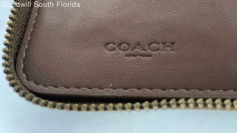 Coach Womens Brown Signature Canvas Medium Zip-Ar… - image 3