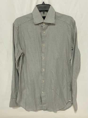 Ermenegildo Zegna White/Grey Long Sleeve Button Up