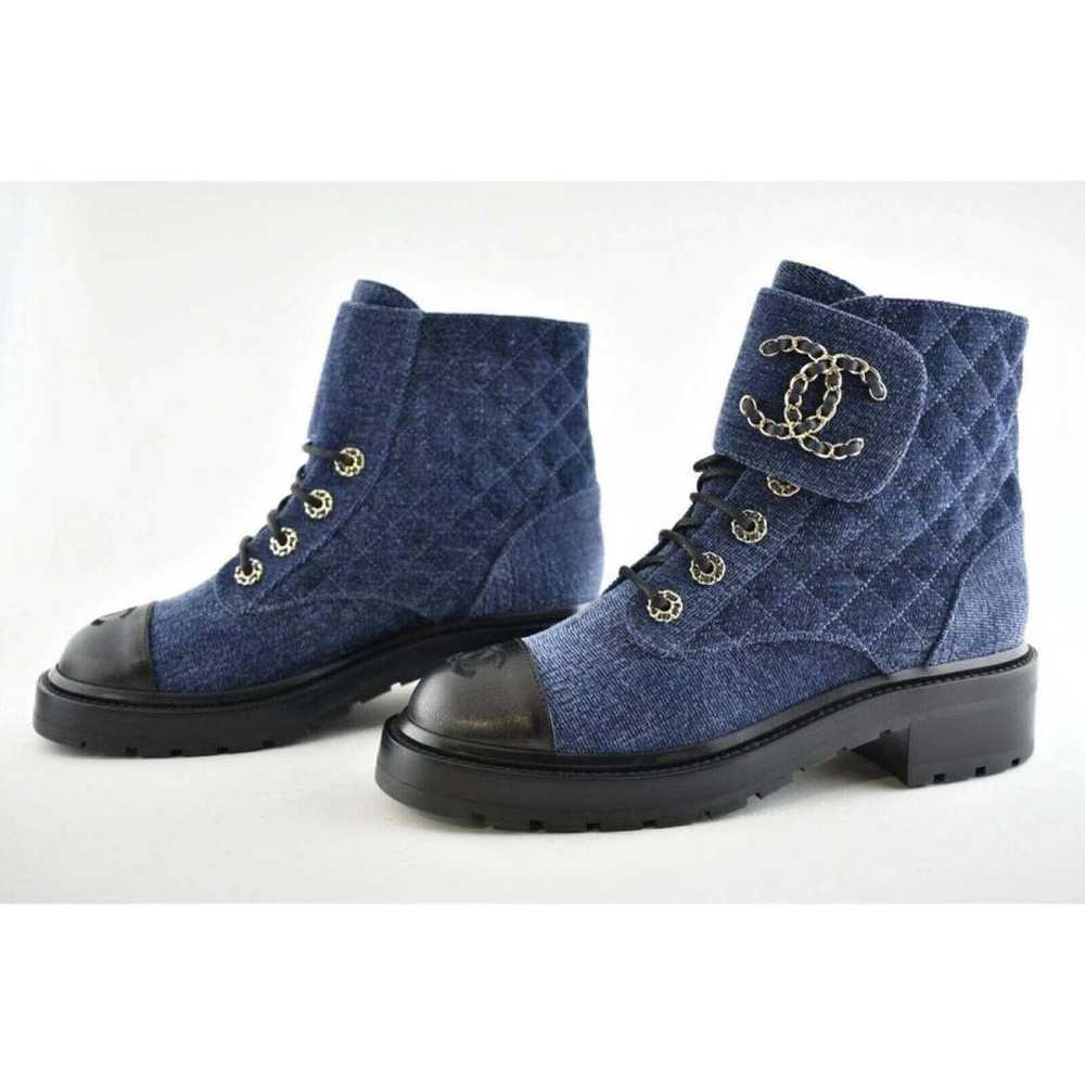 Chanel Velvet biker boots - image 10