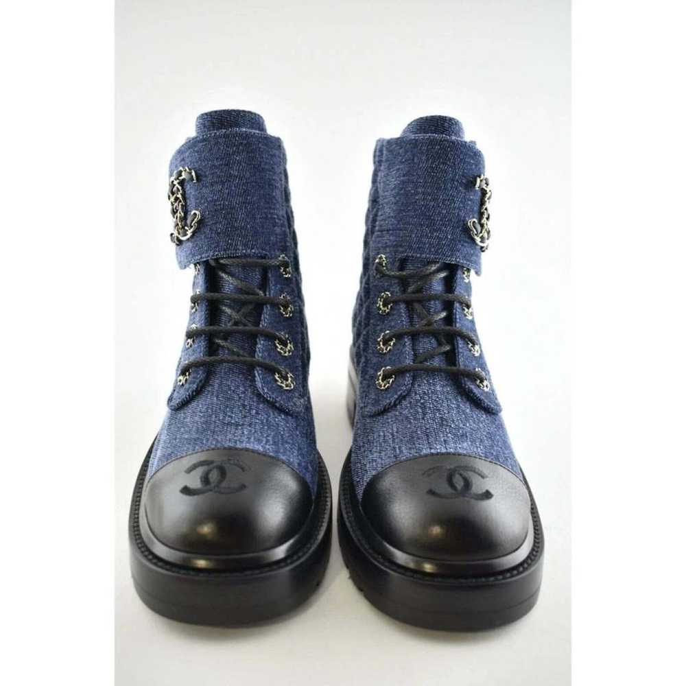 Chanel Velvet biker boots - image 2