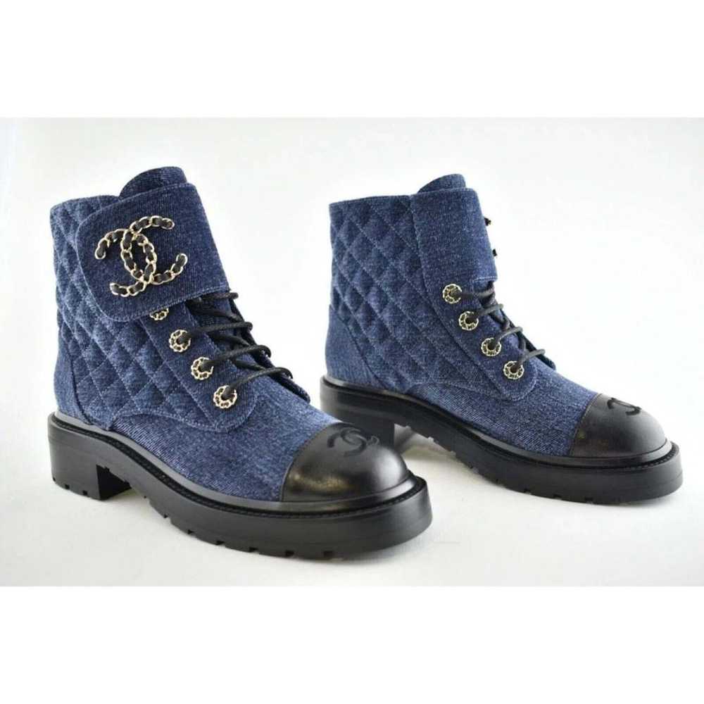 Chanel Velvet biker boots - image 6