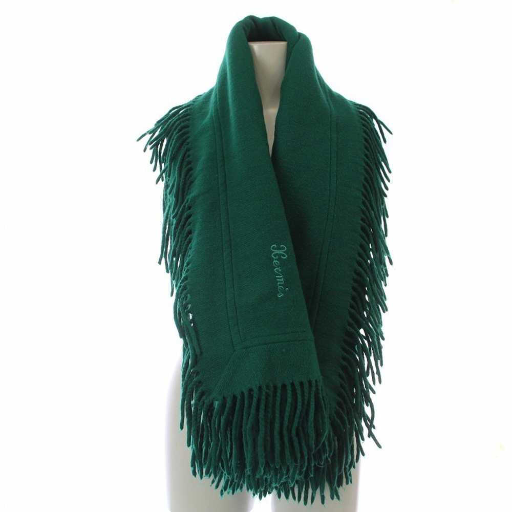 Hermes Green Wool Cashmere Blanket Scarf 124cm Fr… - image 5