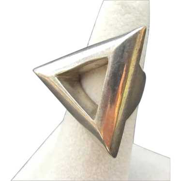 Heavy MODERNIST Triangle Sterling Silver RING