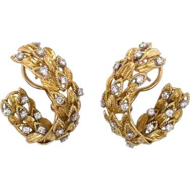 14K Yellow Gold Diamond Earring