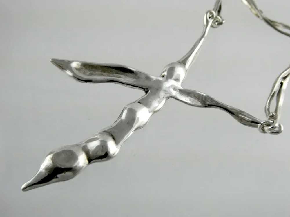 Vintage Handmade OOAK Sterling Silver Pea Pod Pea… - image 5