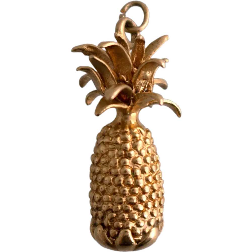 14K Gold Pineapple Charm - image 1