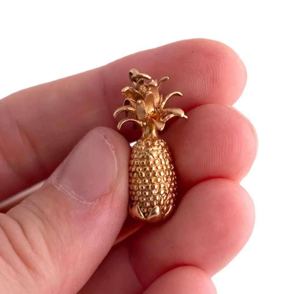 14K Gold Pineapple Charm - image 2