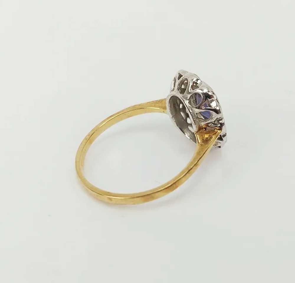 9ct Gold Iolite & Cubic Zirconia Ring UK Size N, … - image 3