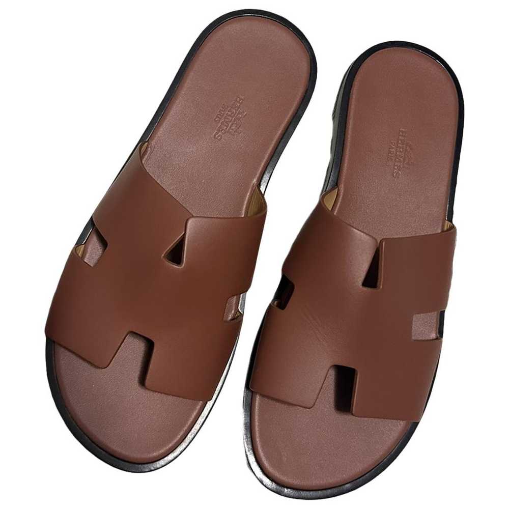 Hermès Izmir leather sandals - image 1