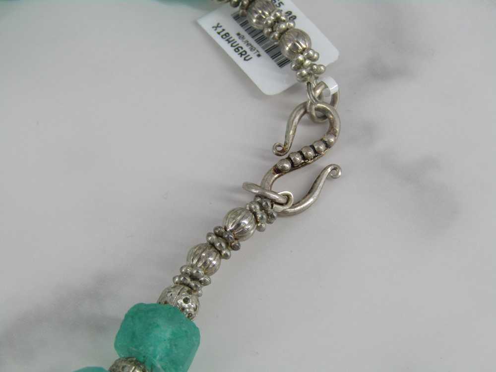 Aqua Glass Brushed Beaded Necklace - image 5