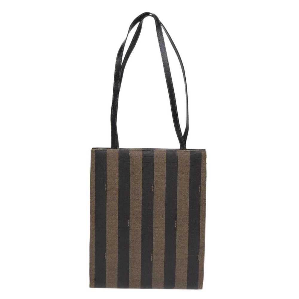 Fendi FENDI Pecan Canvas Tote Bag Brown Black gol… - image 2