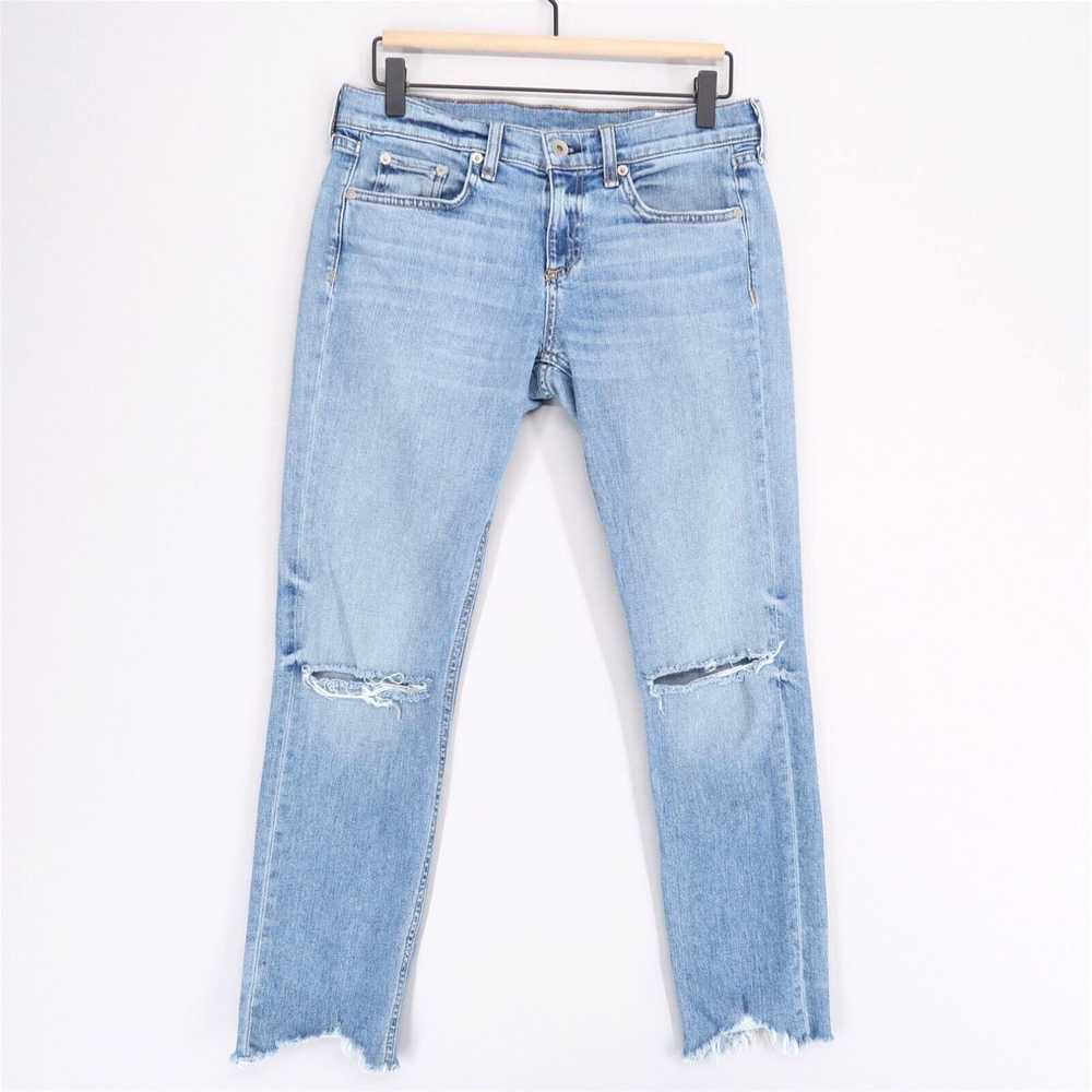 Rag & Bone Womens Blue Distressed Stretch Capri J… - image 1