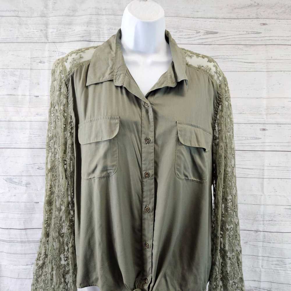 Vintage Chicos Womens Button Down Top Sz Large Gr… - image 2