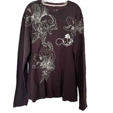 Buffalo David Bitton Item y2k skull long sleeve t… - image 1