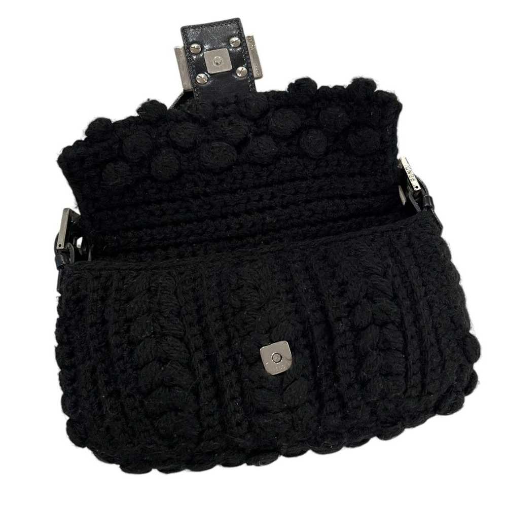 Fendi Fendi Crochet Knit Baguette Shoulder Bag - image 3