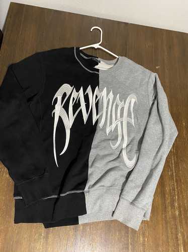 Revenge Revenge gray/black split crew neck