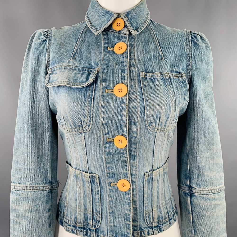 Marc By Marc Jacobs Blue Cotton Distressed Jacket - image 2