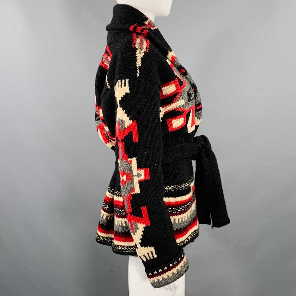 Ralph Lauren Black Red Black Wool Shawl Collar Ca… - image 2