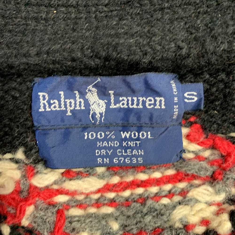 Ralph Lauren Black Red Black Wool Shawl Collar Ca… - image 6