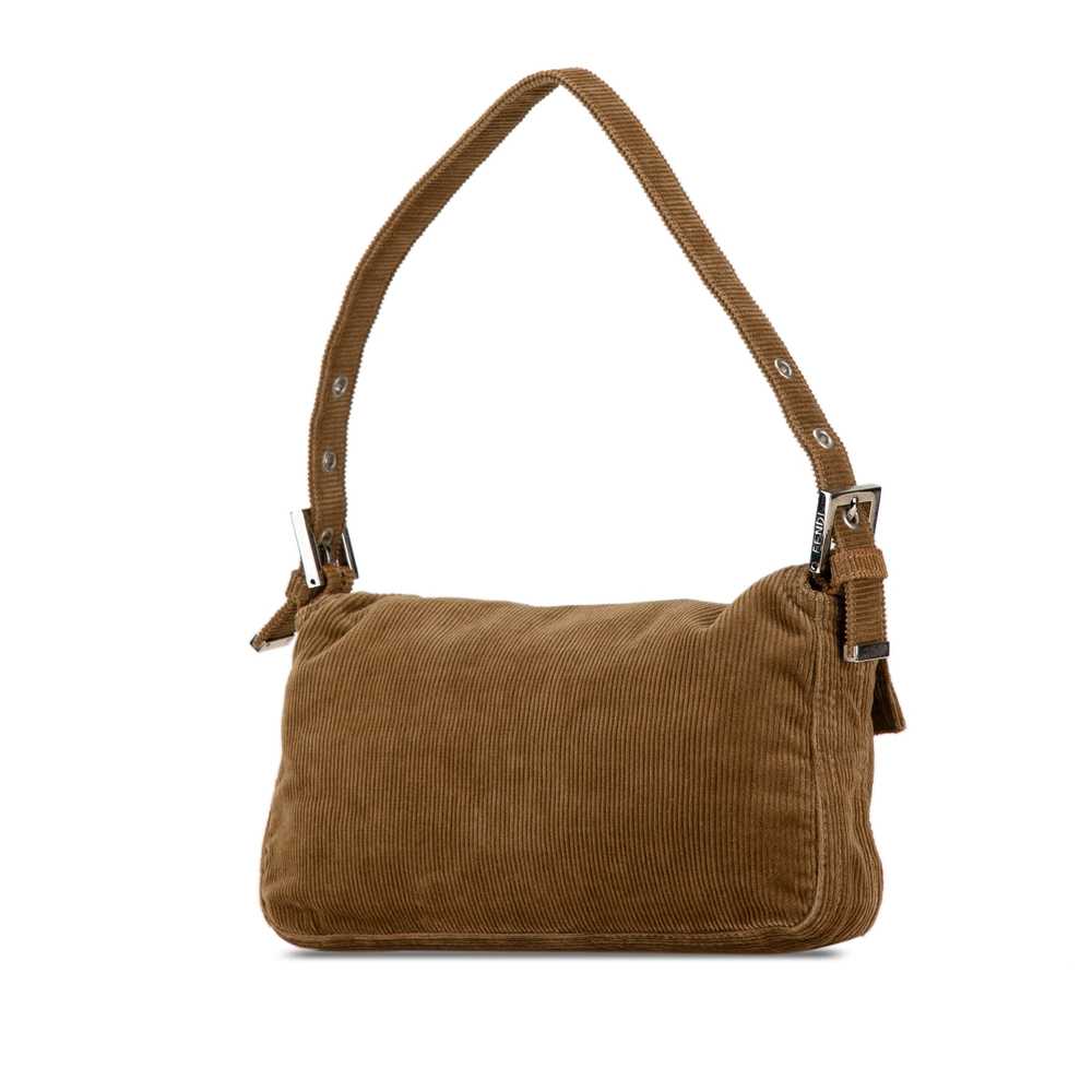 Brown Fendi Corduroy Baguette Shoulder Bag - image 2