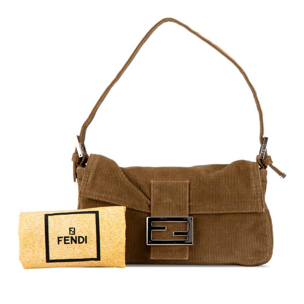 Brown Fendi Corduroy Baguette Shoulder Bag - image 8