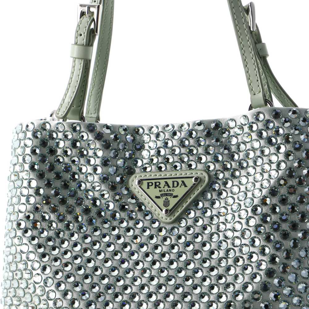 PRADA Chain Flat Tote Crystal Embellished Satin M… - image 6