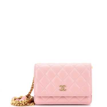 CHANEL Pearl Samba Resin Wallet on Chain Quilted C