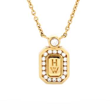 Harry Winston HW Logo Pendant Necklace