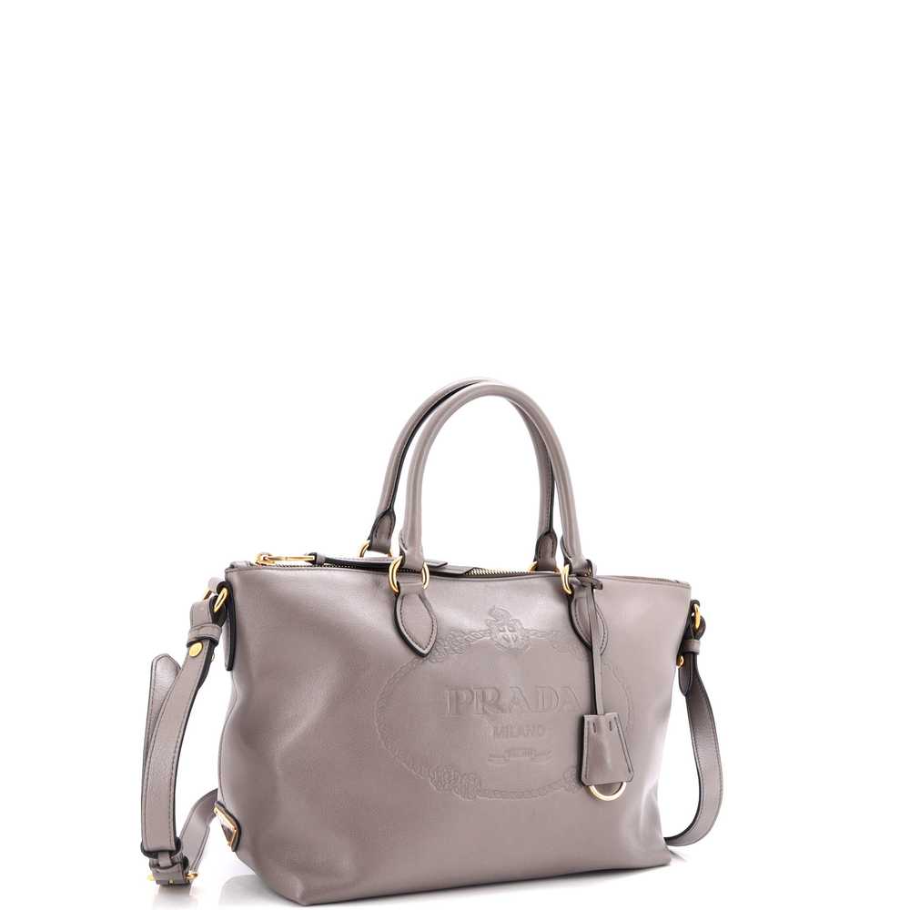 PRADA Embossed Logo Convertible Tote Glace Calf S… - image 2