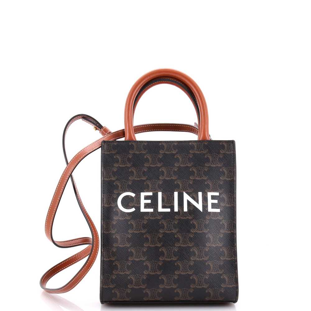 CELINE Vertical Cabas Tote Triomphe Coated Canvas… - image 1