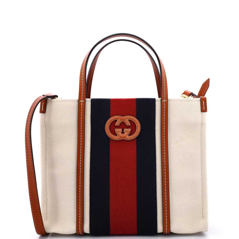 GUCCI Interlocking G Web Tote Canvas Small - image 1