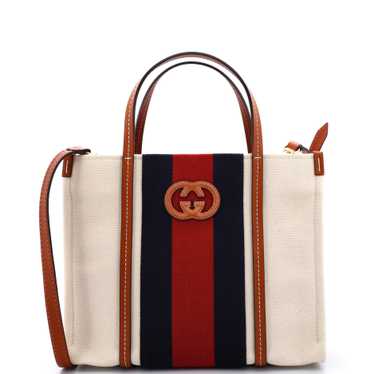 GUCCI Interlocking G Web Tote Canvas Small