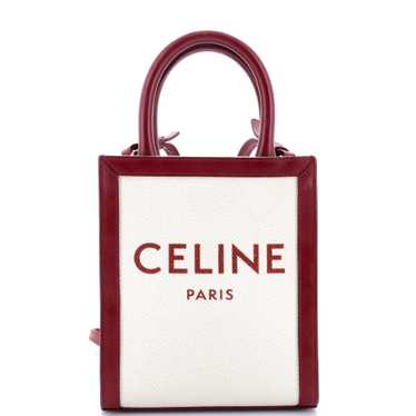 CELINE Vertical Cabas Tote Canvas with Leather Min