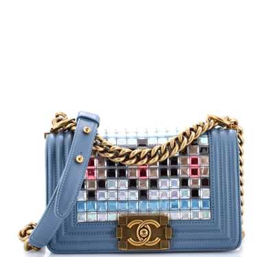 CHANEL Mosaic Boy Flap Bag Embellished Lambskin Sm