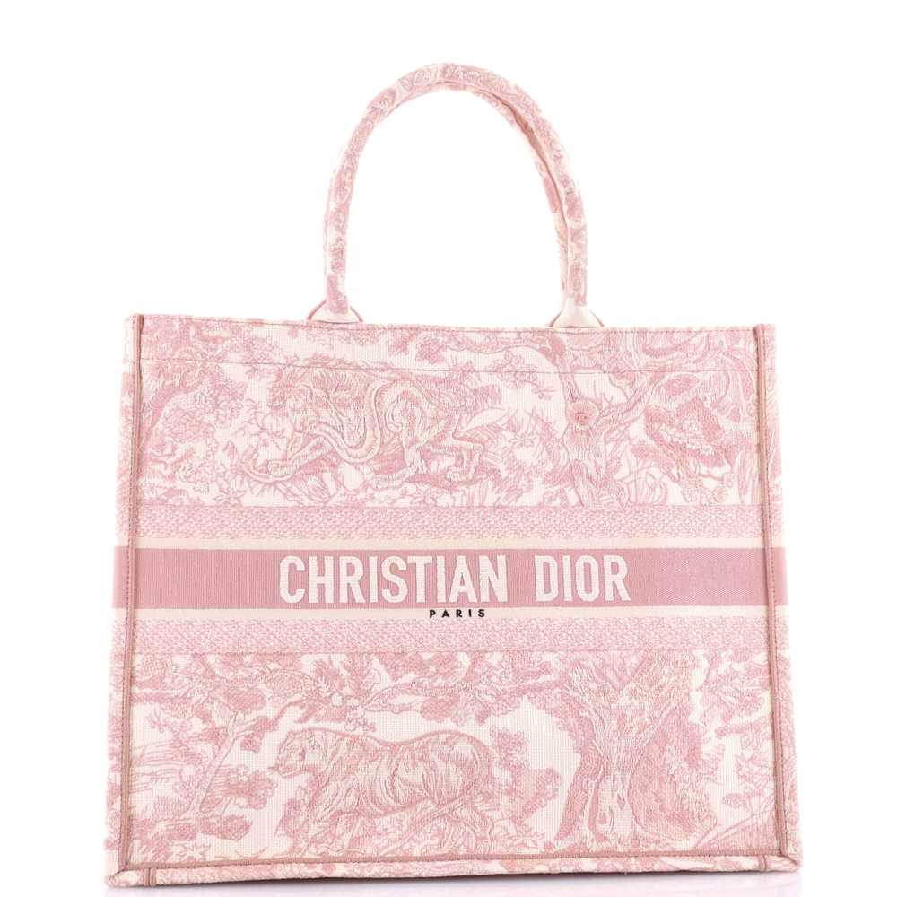 Christian Dior Book Tote Embroidered Canvas Large - image 2